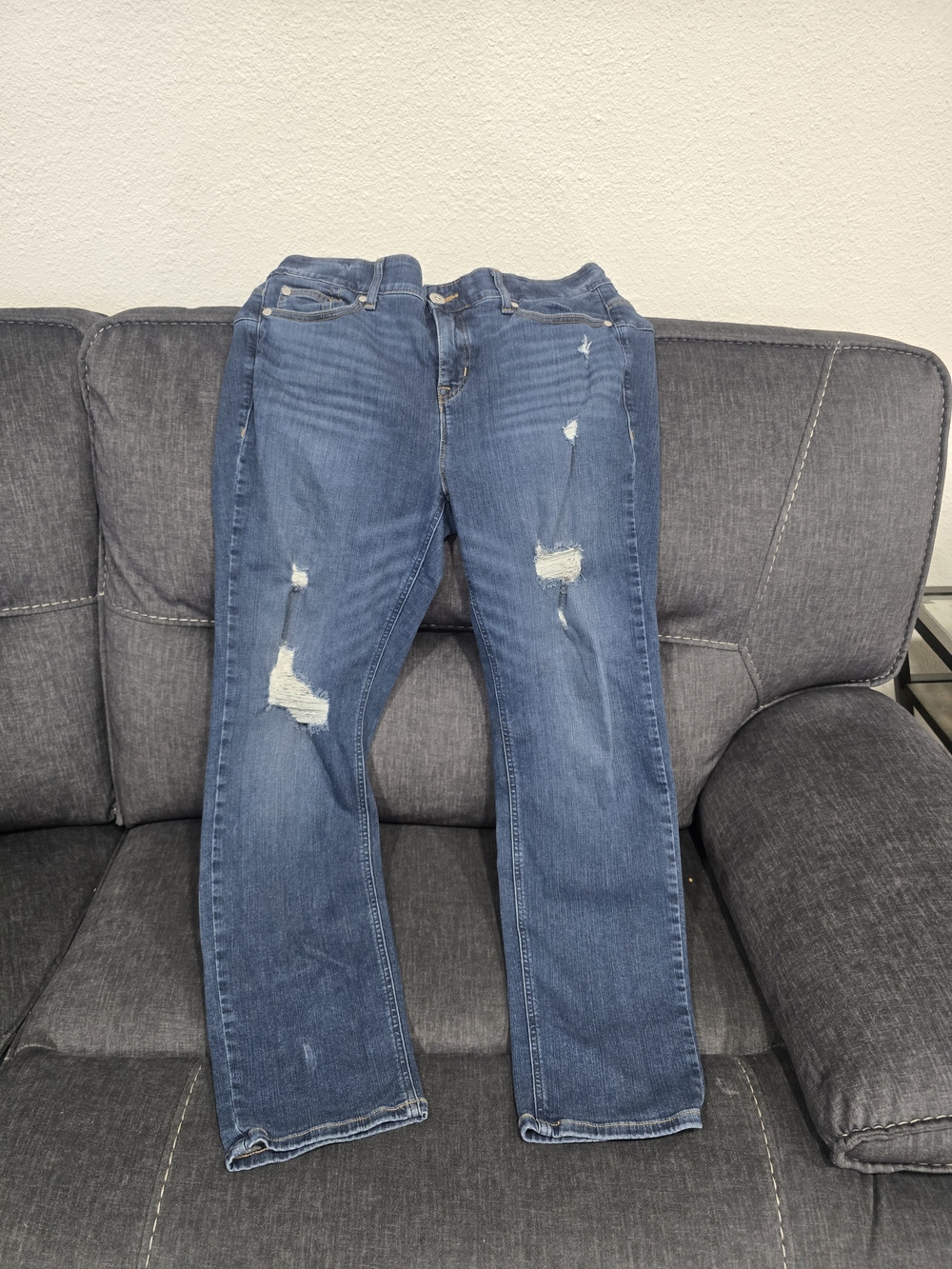 Torrid Distressed Mid Wash Blue Jeans